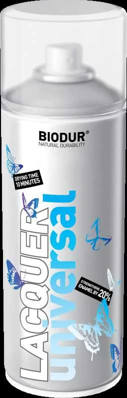 Universalus aerozolinis lakas BIODUR, blizgus, 400 ml