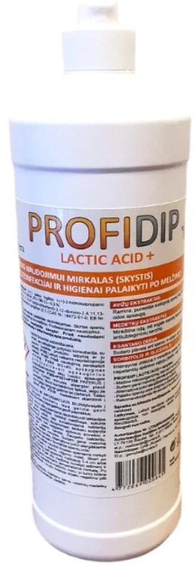 Mirkalas su pieno rūgštimi spenių dezinfekcijai ir higienai palaikyt PROFIDIP LACTIC ACID+, 1 l
