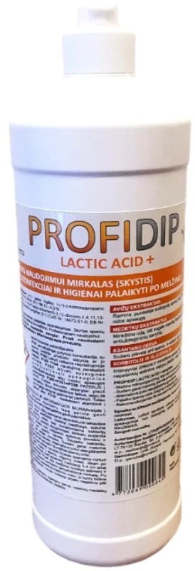 Mirkalas su pieno rūgštimi spenių dezinfekcijai ir higienai palaikyt PROFIDIP LACTIC ACID+, 1 l