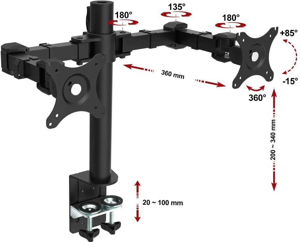 Ergosolid Monitorių laikiklis NF 12 10''-30'' iki 2*10 kg