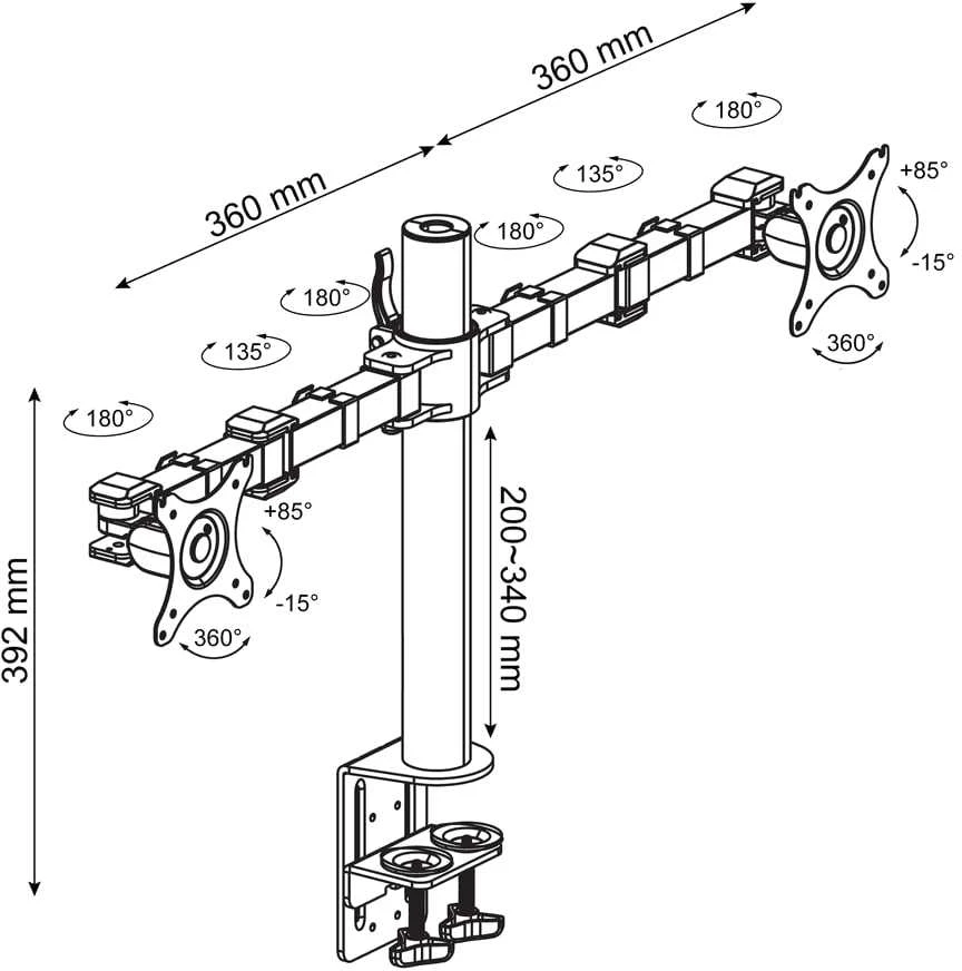 Ergosolid Monitorių laikiklis NF 12 10''-30'' iki 2*10 kg