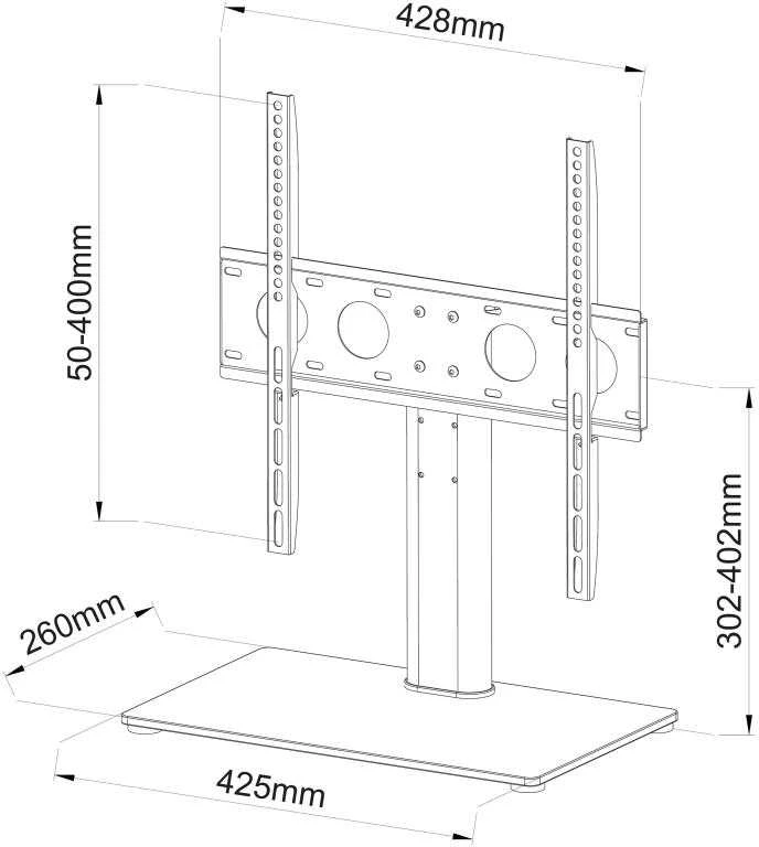 Laikiklis Ergosolid TV stovas CASTOR 2 32"-55"(iki 40 kg,VESA 40*40cm)