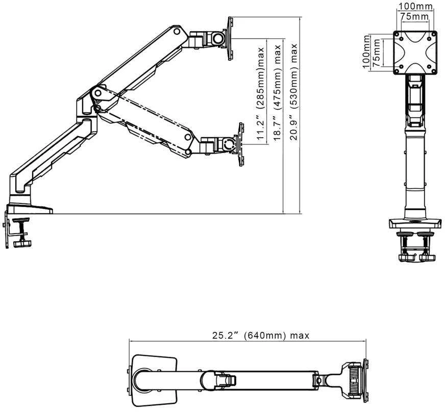 NB Monitoriaus laikiklis G60 27''-45'' iki 16 kg