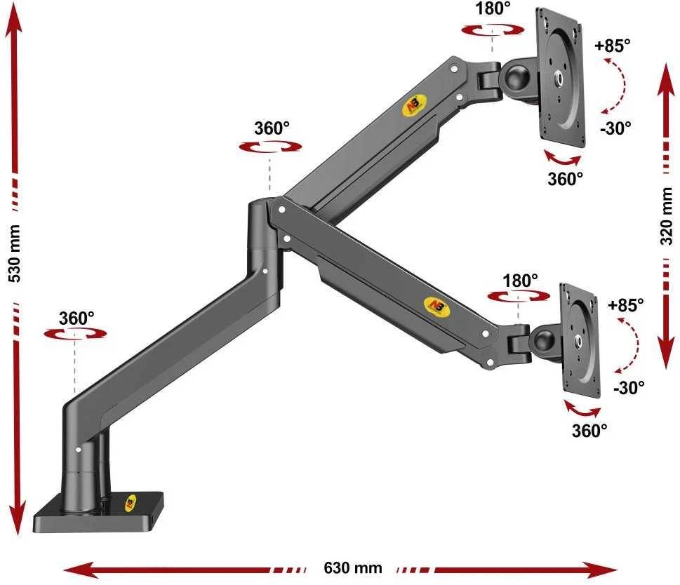 NB Monitoriu laikiklis G35 22''-32'' iki 2* 15 kg
