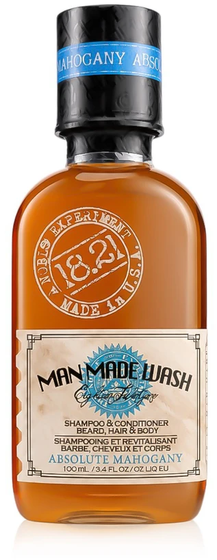 1821Manmade Daugiafunkcė priemonė vyrams 3 in 1: stiprinamasis šampūnas, kondicionierius ir kūno prausiklis viename 18.21 Man Made Wash Absolute Mahogany WSH3AMN, 100 ml