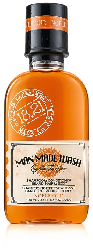 1821Manmade Daugiafunkcė priemonė vyrams 3 in 1: stiprinamasis šampūnas, kondicionierius ir kūno prausiklis viename 18.21 Man Made Wash Noble Oud WSH3NON, 100 ml