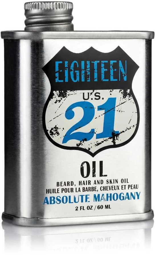 18.21 Man Made Aliejus Absolute Mahogany aliejus barzdai, plaukams ir odai, 60 ml