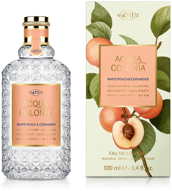 4711 Acqua Colonia Baltas Peach & Coriander EDC odekolonas unisex, 100 ml