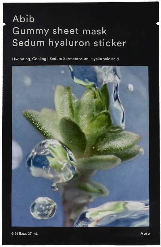 Abib Gummy Sheet Mask Sedum Hyaluron Sticker drėkinanti lakštinė veido kaukė, 27 ml