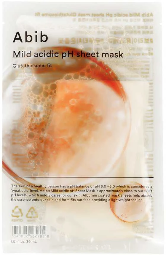 Abib Glutathiosome Mild Acidic pH Sheet Mask Glutathiosome Fit skaistinanti švelniai rūgštinė lakštinė veido kaukė, 30 ml
