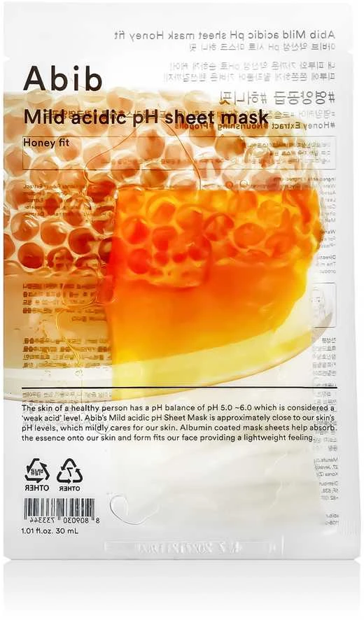 Abib Mild Acidic pH Sheet Kaukė Honey Fit maitinanti švelniai rūgštinė lakštinė veido kaukė, 30 ml