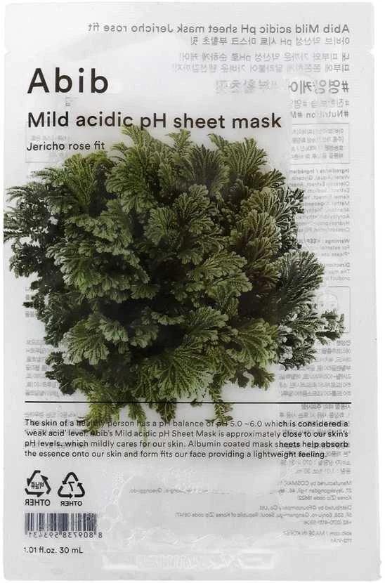 Abib Mild Acidic pH Sheet Mask Jericho Rose Fit Face Mask drėkinanti švelniai rūgštinė lakštinė veido kaukė, 30 ml