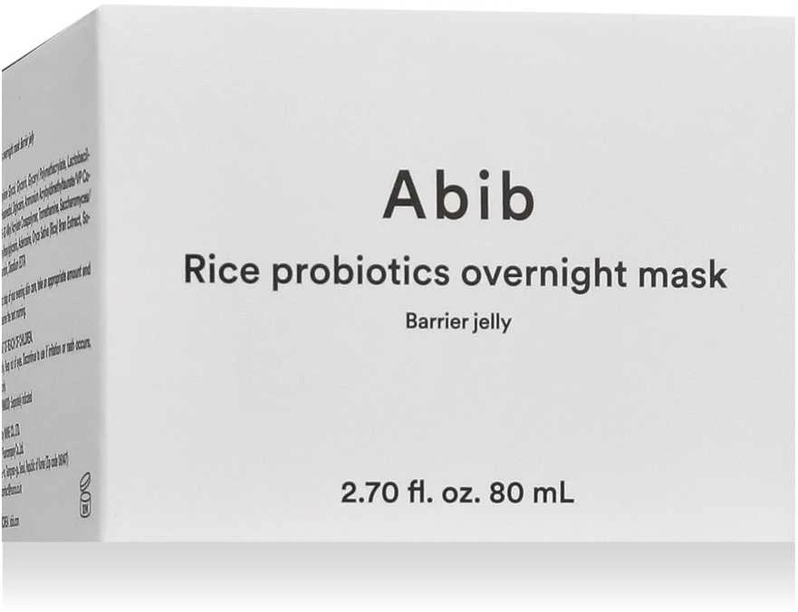 Abib Rice Probiotics Overnight Mask Barrier Jelly Face Mask naktinė gelinė veido kaukė su probiotikais, 80 ml