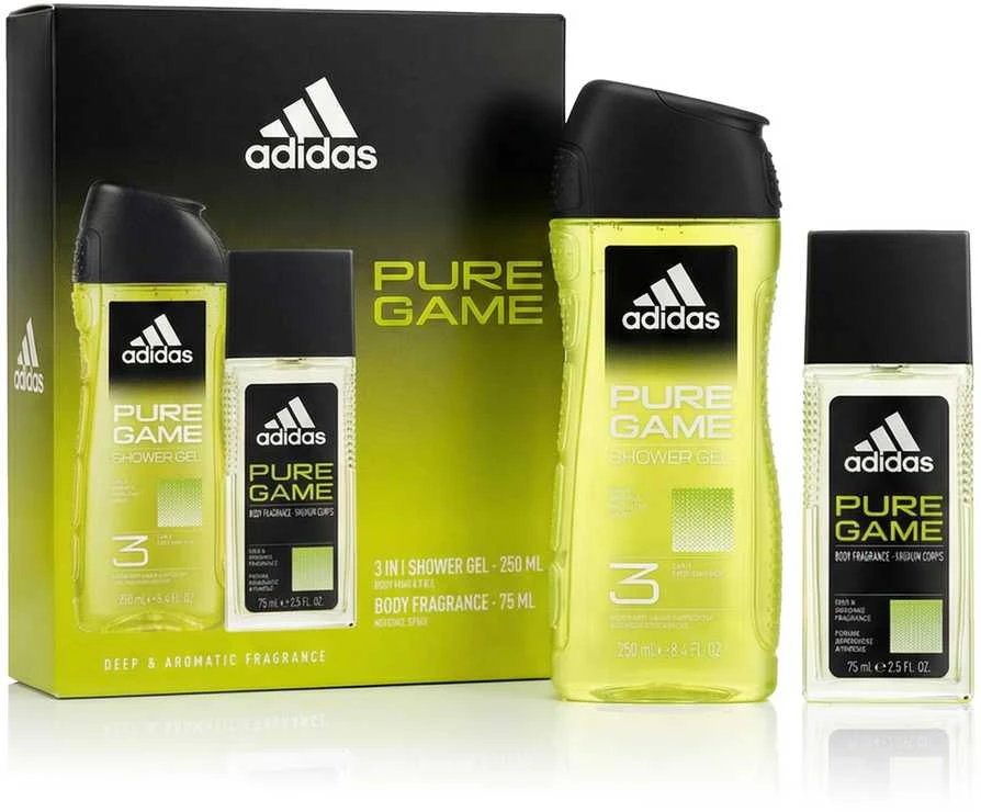 Adidas Pure Game - losjonas po skutimosi 100 ml + dezodorantas purškiklis 150 ml