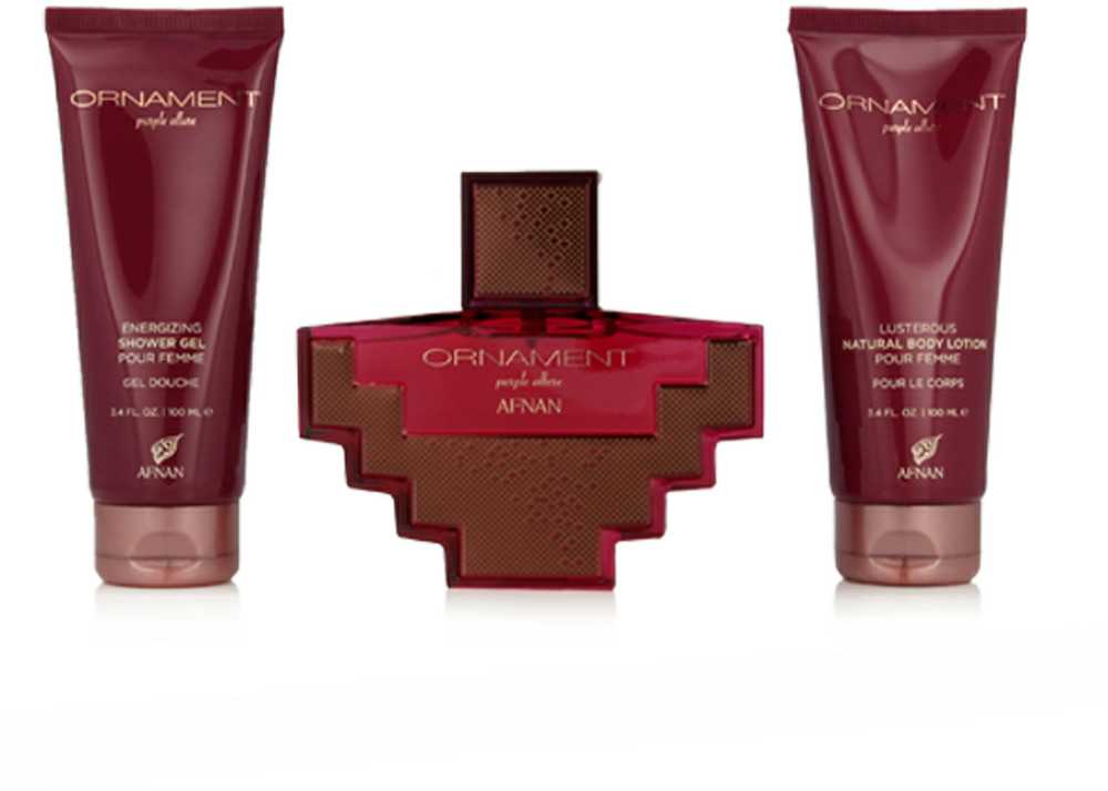 Afnan Ornament Violetinė - EDP 100 ml + dušo želė 100 ml + kūno losjonas 100 ml