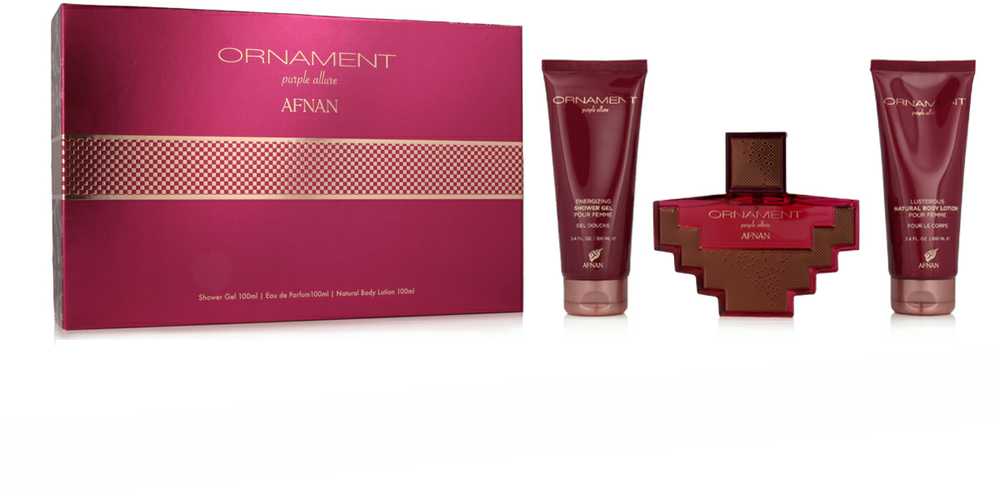 Afnan Ornament Violetinė - EDP 100 ml + dušo želė 100 ml + kūno losjonas 100 ml