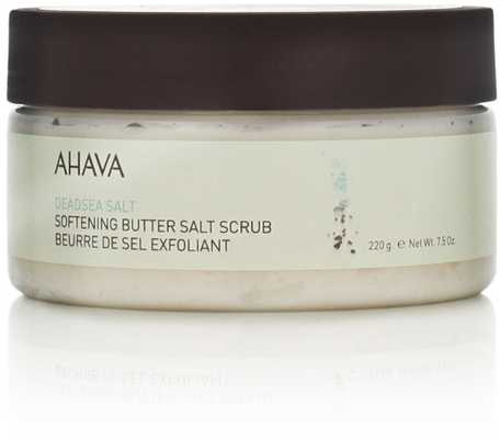 AHAVA Softening Butter Dead Sea Salt Scrub minkštinamasis sviestinis druskos šveitiklis, 220 g