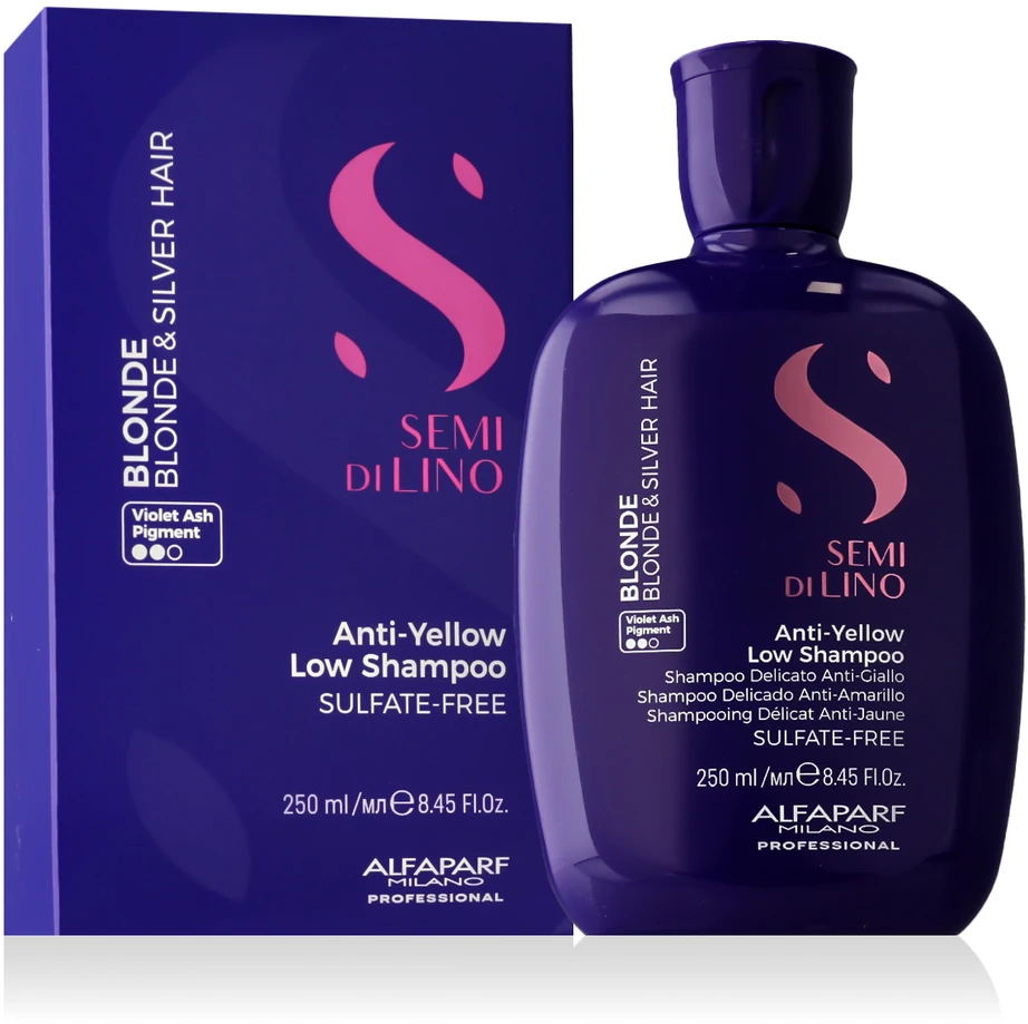 Alfaparf Milano Semi Di Lino Skirtas šviesiems plaukams y Sidabrinis Low šampūnas 250ml