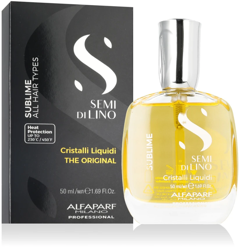 Alfaparf Milano Semi Di Lino Sublime Cristalli Liquidi spindesio suteikiantis plaukų aliejus 50ml