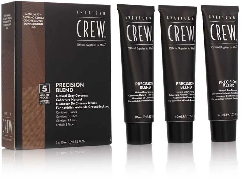 "American Crew Precision Blend 5 6 Medium Ash" 3 dalių rinkinys