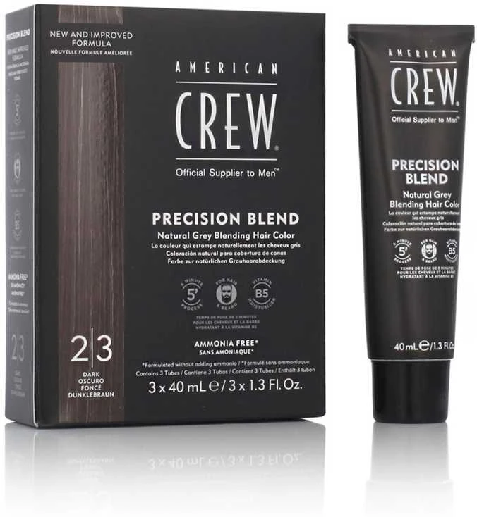 „American Crew Precision Blend“ plaukų dažai 3 kartus, 40 ml, tamsi 2-3