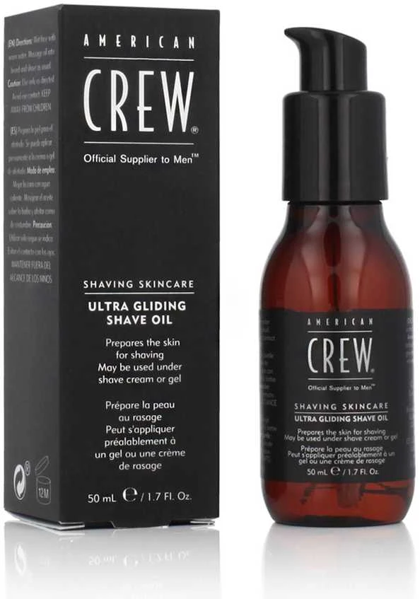 „American Crew“ skutimosi odos priežiūros itin gildinantis skutimosi aliejus, 50 ml