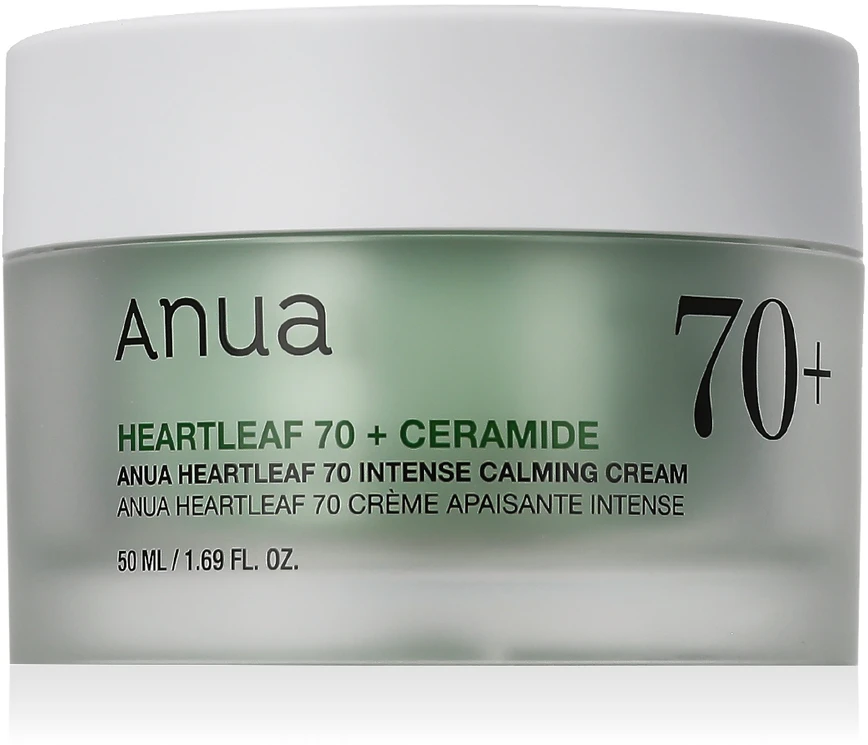 Anua Heartleaf 70% Intense Calming Kreminis raminantis veido kremas, 50 ml