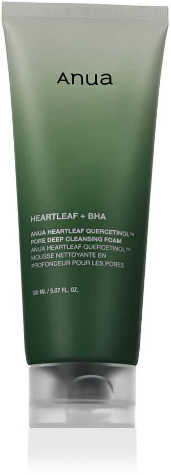 Anua Heartleaf Quercetinol Pore Deep Cleansing Foam Putojantis giliai poras valantis veido prausiklis, 150 ml
