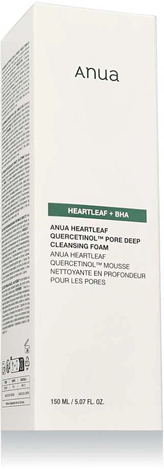 Anua Heartleaf Quercetinol Pore Deep Cleansing Foam Putojantis giliai poras valantis veido prausiklis, 150 ml