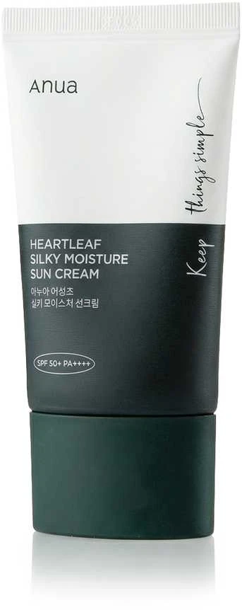 Anua Heartleaf Silky Moisture Sun Cream SPF50+ PA++++ Apsauginis kremas nuo saulės, 50 ml