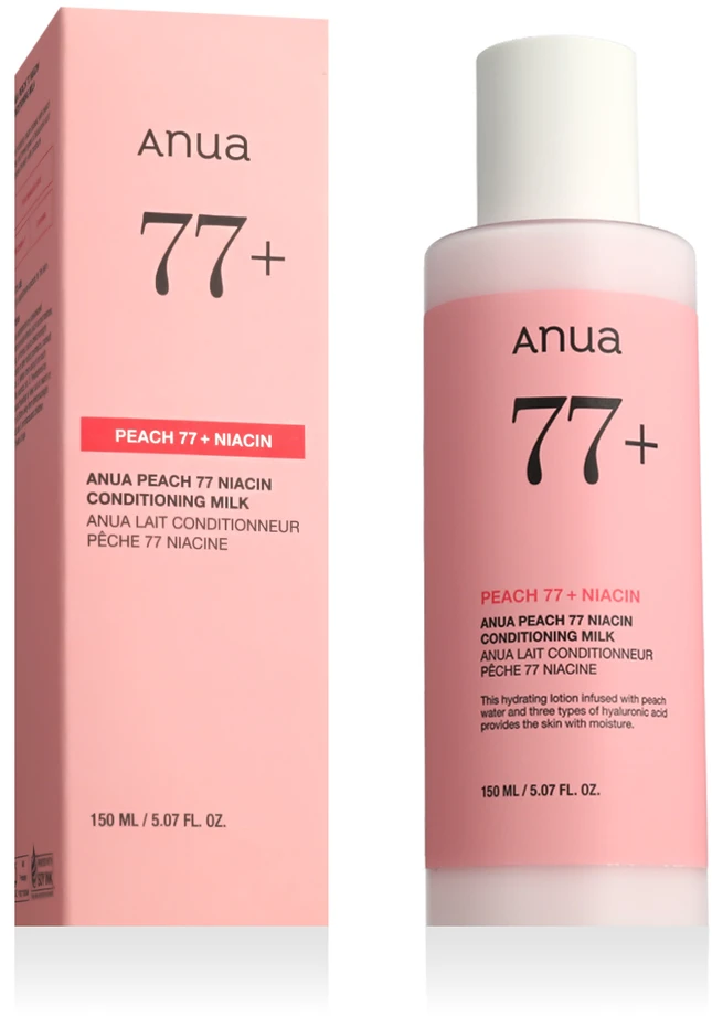 Anua Peach 77% Niacin Conditioning Milk Drėkinamasis pienelis su persikų ekstraktu, 150 ml