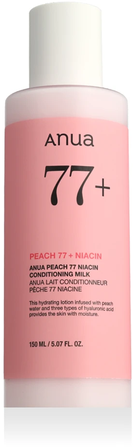 Anua Peach 77% Niacin Conditioning Milk Drėkinamasis pienelis su persikų ekstraktu, 150 ml