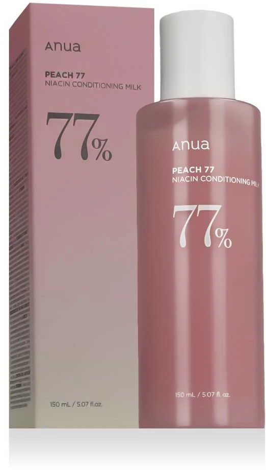 Anua Peach 77% Niacin Conditioning Milk Drėkinamasis pienelis su persikų ekstraktu, 150 ml