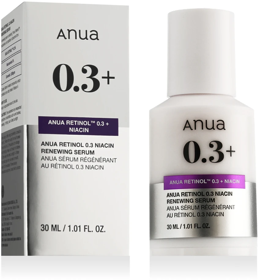 Anua Retinol Fragrance-Free Anti-Aging Evening Serum Face veido serumas, 30 ml