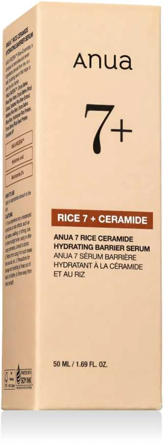Anua 7 Rice Ceramide Hydrating Barrier Serum Veido serumas su ryžių ekstraktu, 50 ml