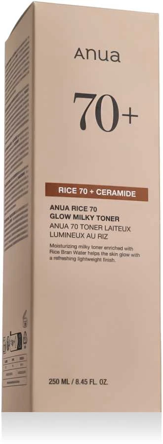 Anua Rice 70 Glow Milky Toner Tonikas su ryžių vandeniu, 250 ml