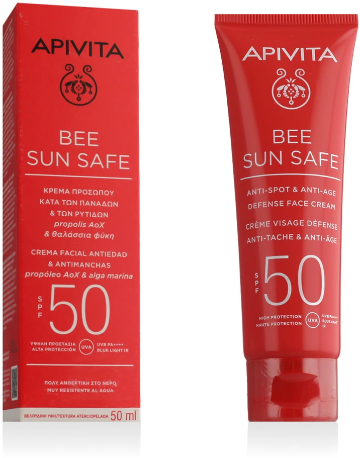 Apivita Bee Sun Safe Anti-Spot & Anti-Age Defense Face Kreminis SPF 50 50 ml