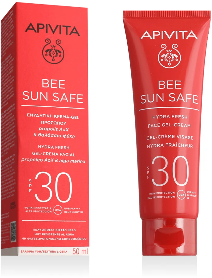 Apivita Bee Sun Safe Hydra Fresh veido gelinis kremas Spf30 50ml