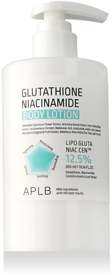 APLB Glutathione Niacinamide Losjonas kūnui, 300 ml