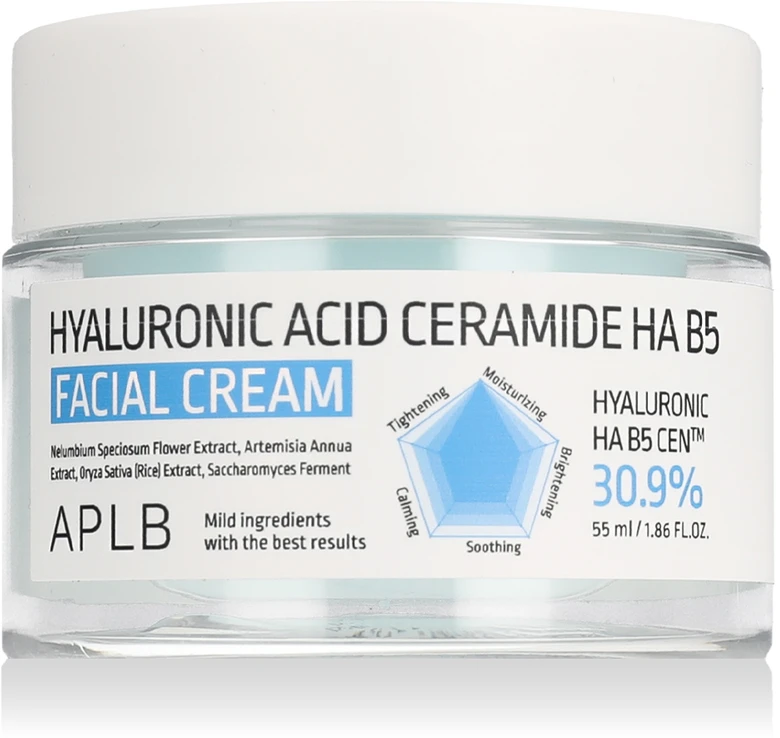 APLB Hyaluronic Acid Ceramide HA B5 Facial Kreminis veido kremas, 55 ml
