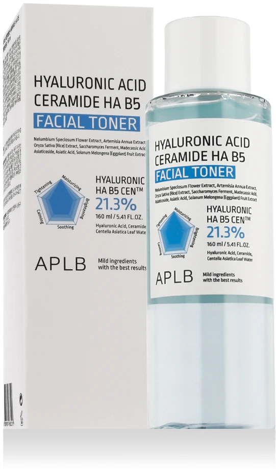 APLB Hyaluronic Acid Ceramide HA B5 Facial Toneris veido tonikas, 160 ml