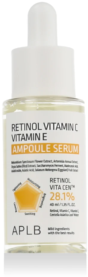APLB Retinol Vitamin C Vitamin E Ampoule Serum koncentruotas veido serumas su vitaminais ir retinoliu, 40 ml