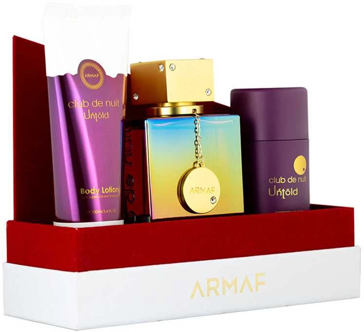 „Armaf Club De Nuit Untold“ – EDP 105 ml + kūno losjonas 100 ml + kietasis dezodorantas 75 g