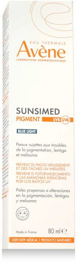 Avene Sun Sunsimed Pigment Mėlyna Light UVB / UVA apsauginė priemonė veidui ir kūnui, 80 ml