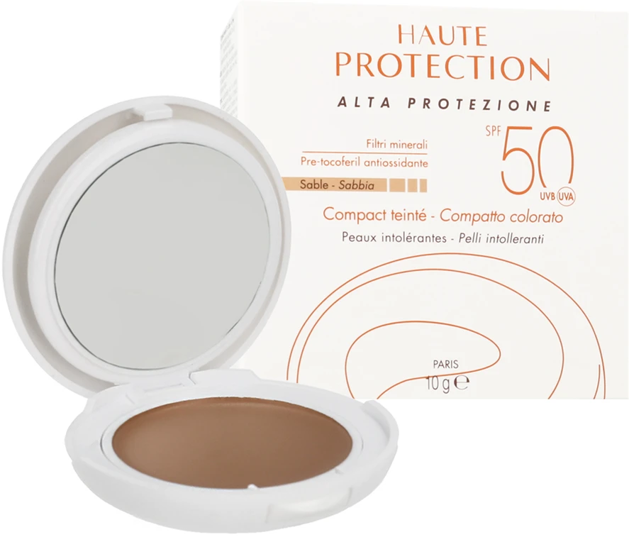 Apsauginė kompaktinė veido pudra AVENE SUN, SPF 50+, atspalvis: Beige, 10 g