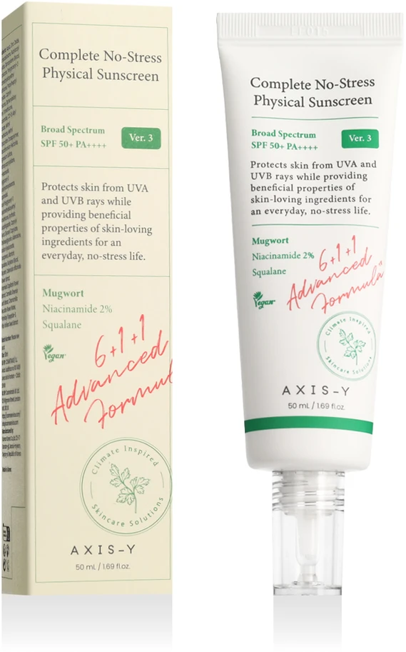 AXIS-Y Complete No-Stress Physical Sunscreen SPF50+ Kremas nuo saulės, 50 ml