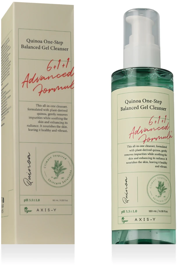 AXIS-Y Quinoa One-Step Balanced Gel Cleanser Gelinis veido prausiklis, 180 ml