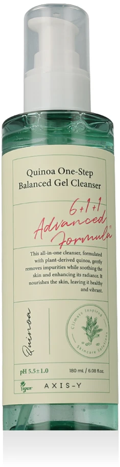 AXIS-Y Quinoa One-Step Balanced Gel Cleanser Gelinis veido prausiklis, 180 ml