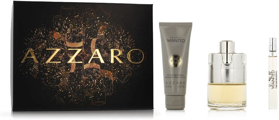Azzaro Wanted rinkinys vyrams (EDT, 100 ml + dušo želė, 75 ml + EDT, 10 ml)