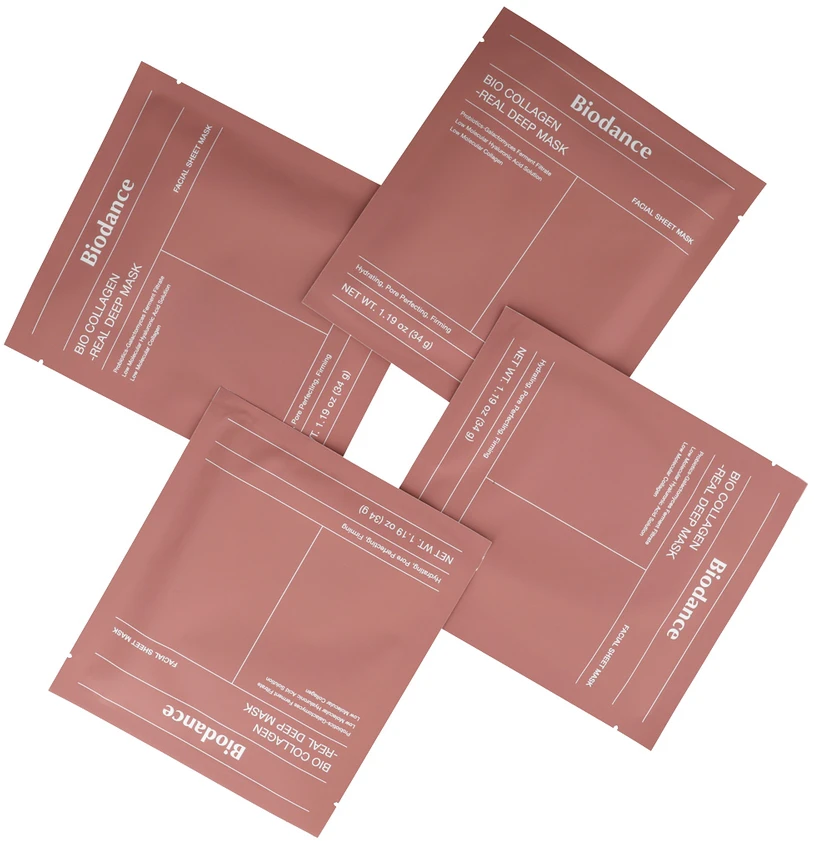 Biodance Bio-Collagen Real Deep veido kaukių rinkinys, 4 vnt. / 34 g